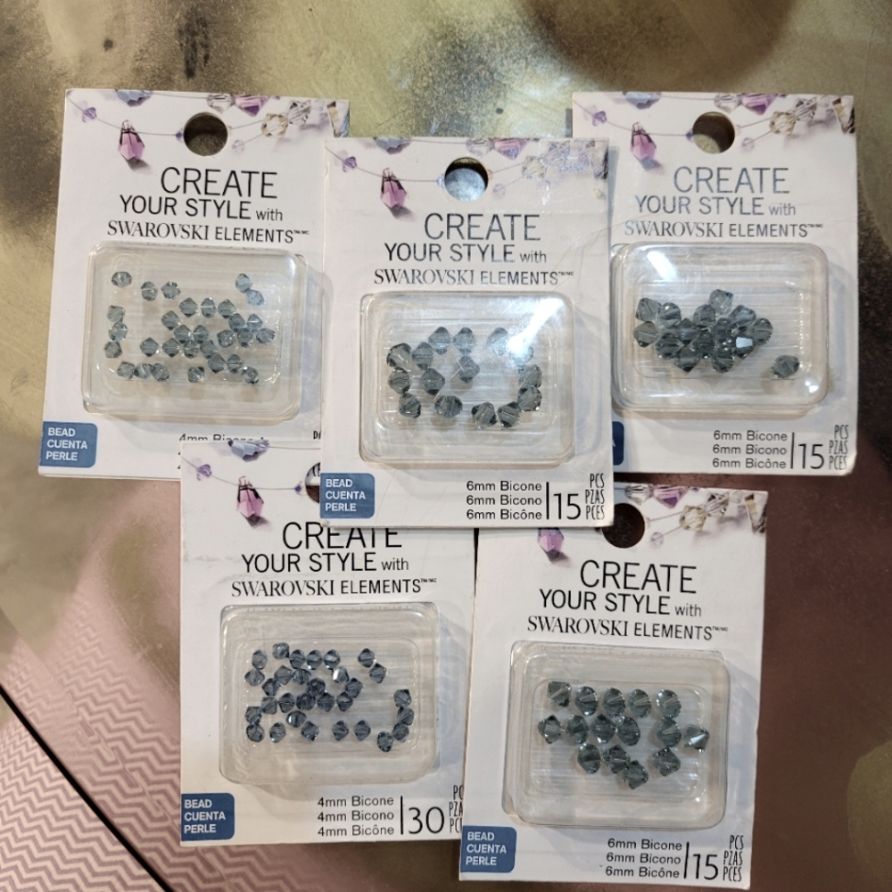 Swarovski Elements BLUE/CLEAR Bicone Bead Collection